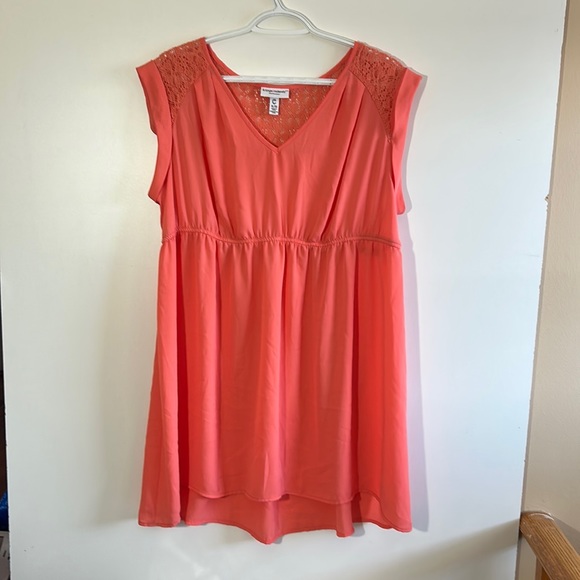 LIZ LANGE MATERNITY DRESS LACED BACK IN SIZE EXTRA LARGE ORANGE COLOUR - Picture 1 of 3